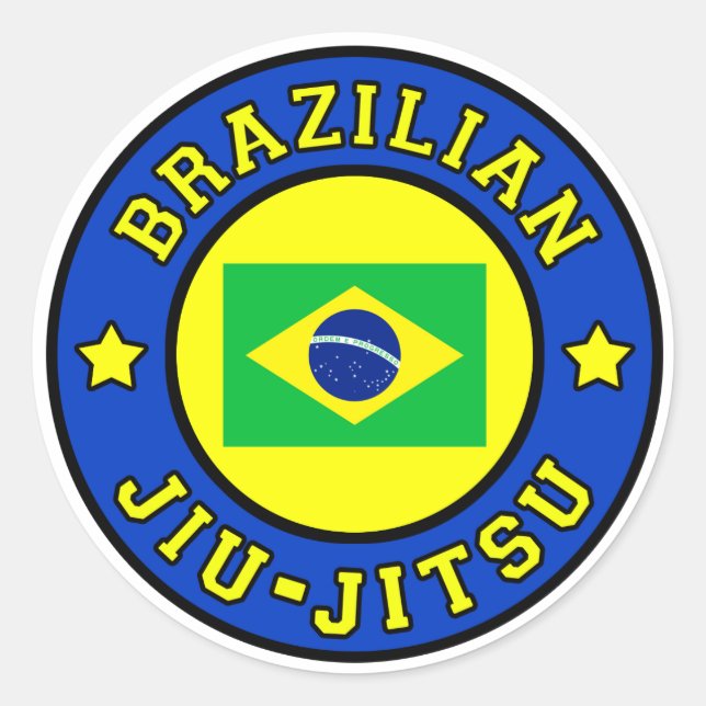 Brasilianischer Jiu Jitsu Runder Aufkleber (Vorderseite)