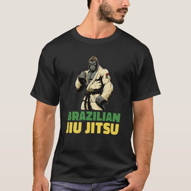 Brasilianischer Jiu Jitsu und Grappling Gorilla 1 T-Shirt (Vorderseite)