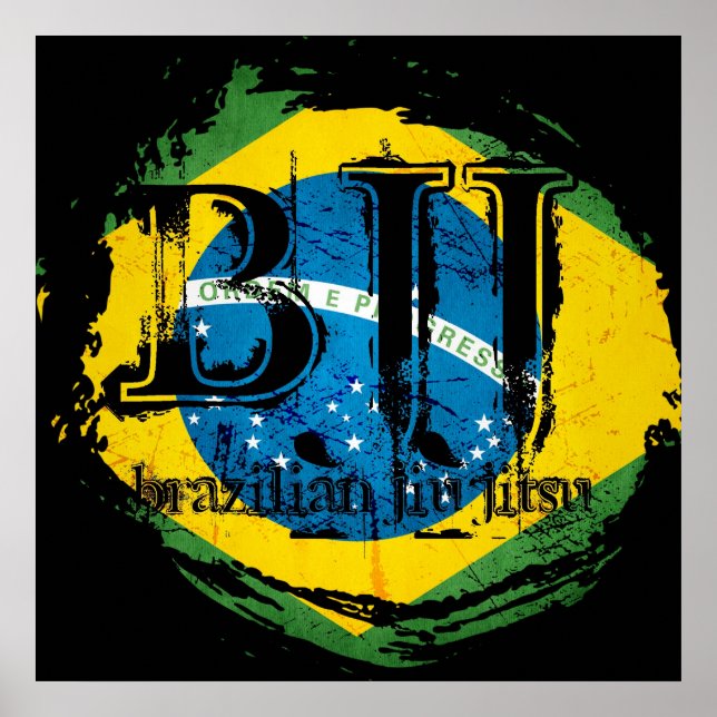 Brasilianischer Jiu Jitsu - Vortex-Flaggenposter Poster (Vorne)