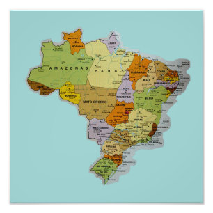 Brasilianischer Karten-Foto-Druck Fotodruck