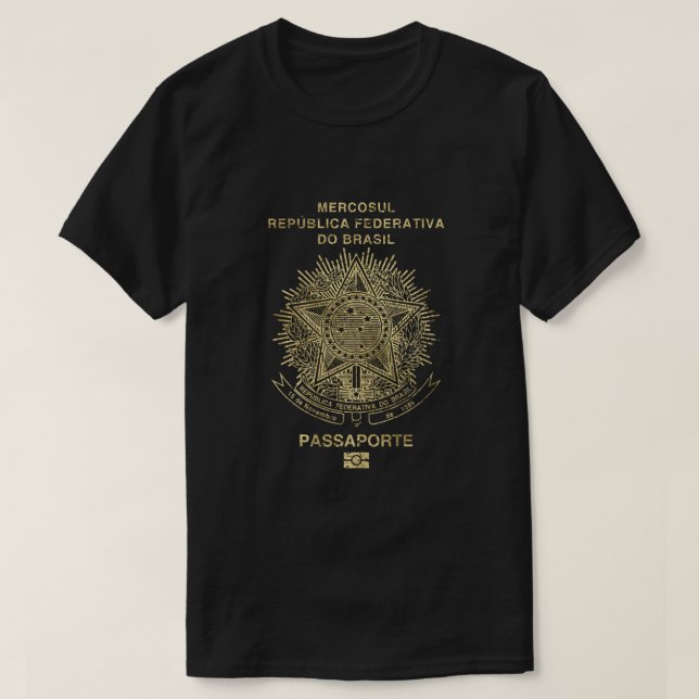 Brasilianischer Pass - Vintager Gold-T - Shirt (Design vorne)