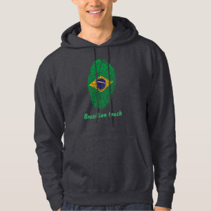 Brasilianischer Touch-Fingerabdruck-Flagge Hoodie