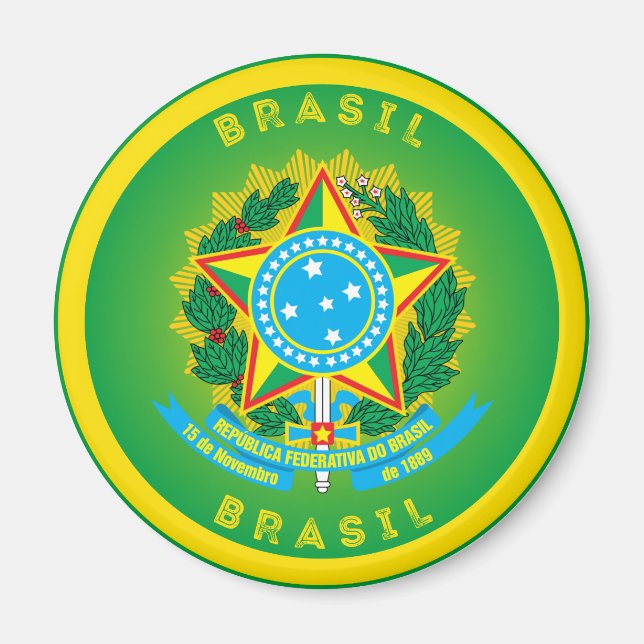 Brasilianisches Erbe-Emblem Magnet (Vorne)