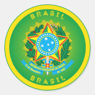 Brasilianisches Erbe-Emblem Runder Aufkleber