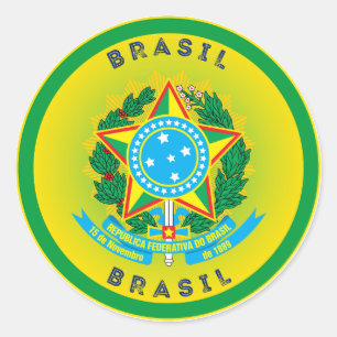 Brasilianisches Erbe-Emblem Runder Aufkleber