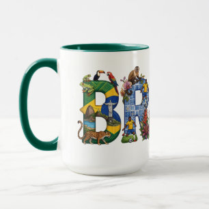 Brasilianisches Erbe, Samba, Regenwald, Fußball Tasse