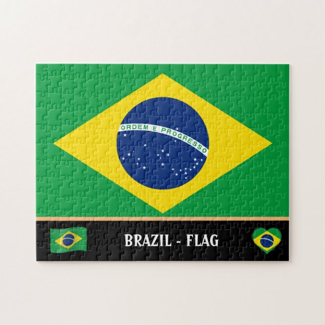 Brasilianisches Flaggen & brasilianisches Land / B Puzzle (Horizontal)