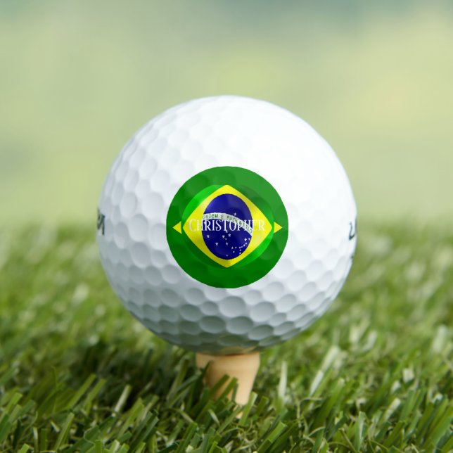 Brasilianisches Flaggen-Design Golfball (Insitu T-Shirt)