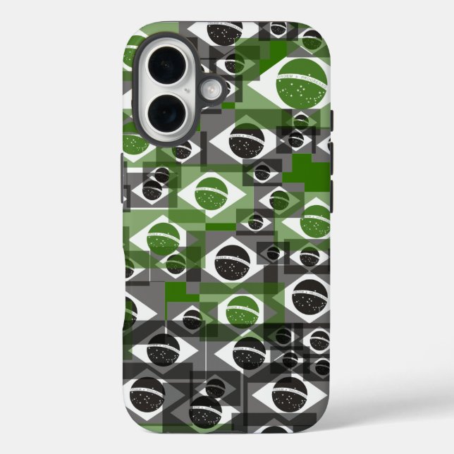 Brasilianisches Flaggenmuster Case-Mate iPhone Hülle (Rückseite)