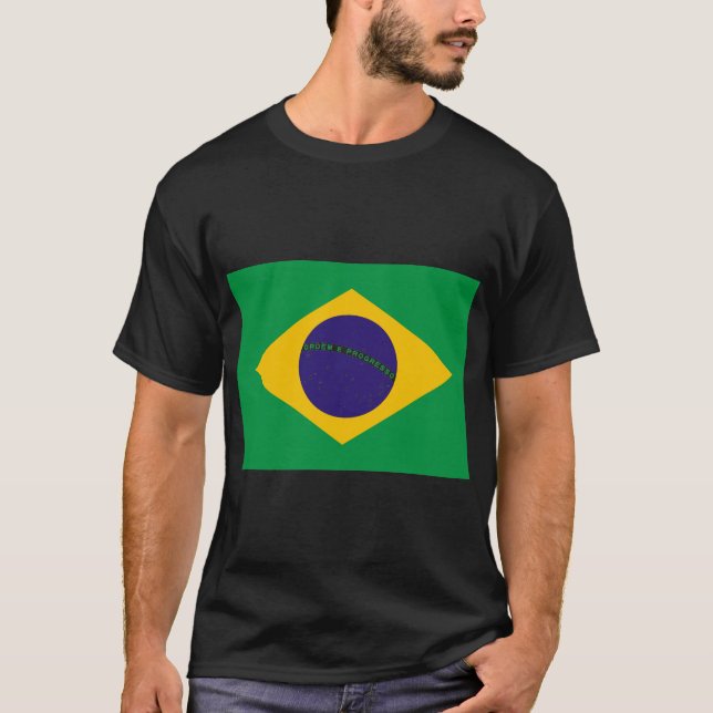 Brasilianisches Flaggenpulli T-Shirt (Vorderseite)