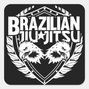 Brasilianisches Jiu Jitsu Emblem Quadratischer Aufkleber