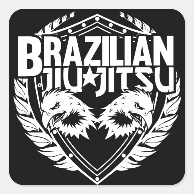 Brasilianisches Jiu Jitsu Emblem Quadratischer Aufkleber (Vorderseite)