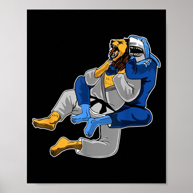Brasilianisches Jiu Jitsu Hai Löwe Poster (Vorne)