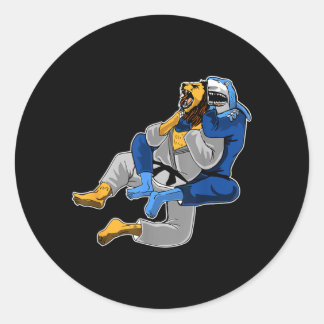 Brasilianisches Jiu Jitsu Hai Löwe Runder Aufkleber