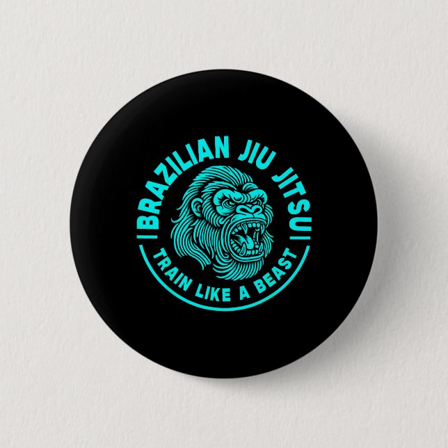 Brasilianisches Jiu Jitsu Trainiere wie ein Button (Vorderseite)