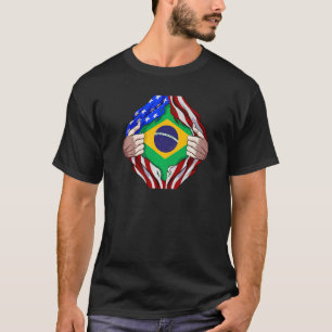 Brasilianisches Kulturerbe Brasilien Roots USA Fla T-Shirt