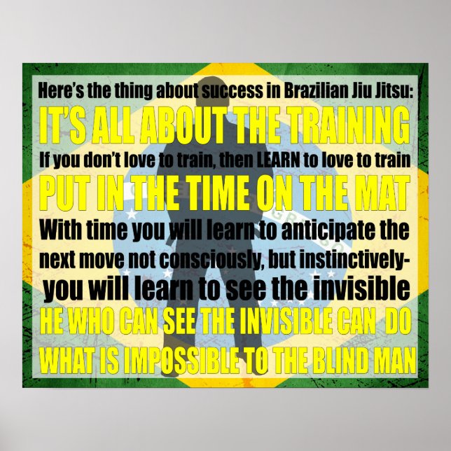 Brasilianisches Poster Jiu Jitsu "See the unvisibl (Vorne)