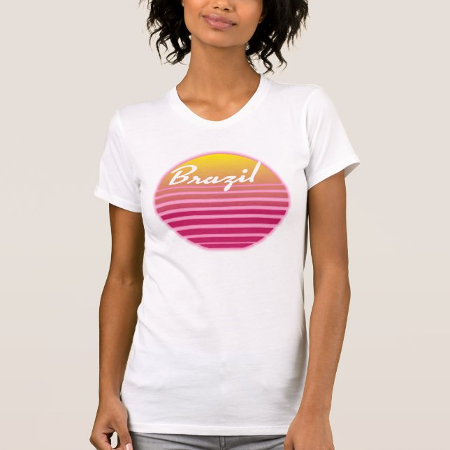 Brasilianisches Retroposter T-Shirt (Vorderseite)