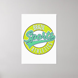 Brasilianisches Sportlogo im Vintage-Stil. Leinwanddruck
