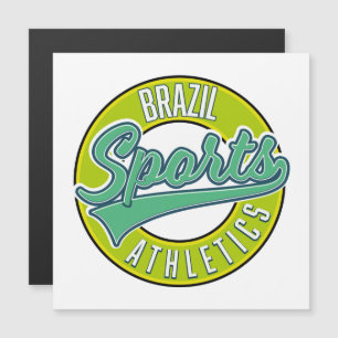 Brasilianisches Sportlogo im Vintage-Stil. Magnetkarte
