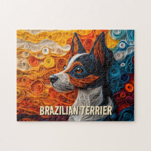 Brasilianisches Terrier Paper Quilling Art Dog Por Puzzle