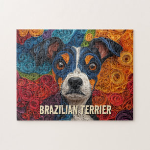 Brasilianisches Terrier Paper Quilling Art Dog Por Puzzle