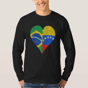 brasilianisches venezolanisches Flaggenherz T-Shirt