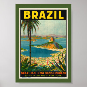 Brasilianisches Vintage-Reiseposter 1940 Poster