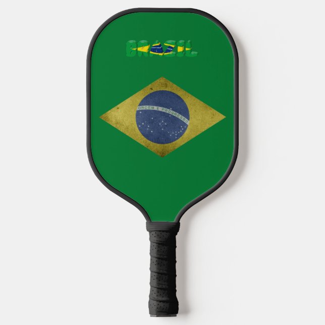 Brasilianisches Wappen Pickleball Schläger (Vorderseite)
