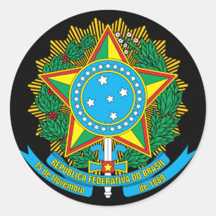 Brasilianisches Wappen Runder Aufkleber
