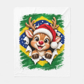 Brasilianisches Weihnachtsrentier Fleecedecke