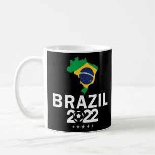 Brasilien 2022 Fußball Brasilianische Flagge Fußba Kaffeetasse