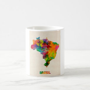 Brasilien-Aquarell-Karte Tasse