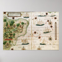 Brasilien aus dem "Miller Atlas" von Pedro Reinel