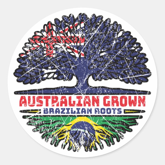 Brasilien Australisch Australien Tree Roots Runder Aufkleber (Vorderseite)