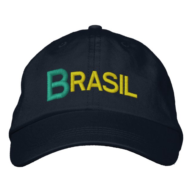 Brasilien Big Letters bestickt Baseballhut Bestickte Kappe (Vorderseite)