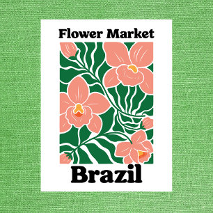Brasilien Blumenmarkt Pfirsich-Orchidee Tropisch Postkarte