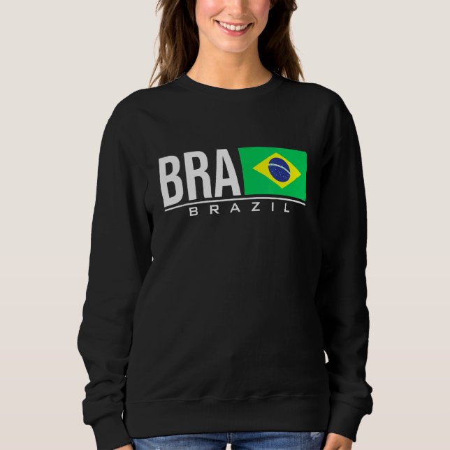 Brasilien Brasil Flagge Brasilianischer Ländercode Sweatshirt (Vorderseite)