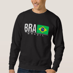 Brasilien Brasil Flagge Brasilianischer Ländercode Sweatshirt