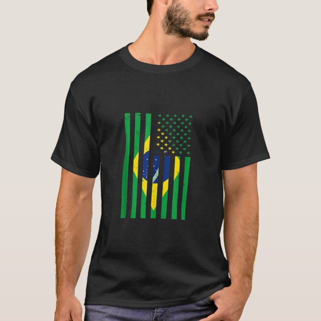 Brasilien Brasil Soccer USA Flag Jersey Men W T-Shirt (Vorderseite)