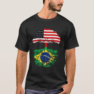 Brasilien Brasil Wurzeln Amerikanisch Gewachsen F T-Shirt