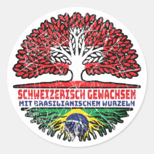 Brasilien Brasilianisch Schweizer Schweiz Baum Runder Aufkleber