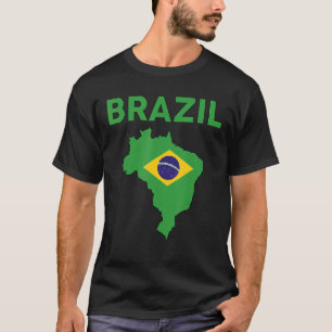 Brasilien Brasiliens Flagge & Karte Gelb T-Shirt