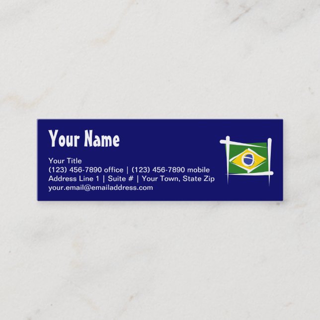 Brasilien-Bürsten-Flagge Mini Visitenkarte (Vorderseite)