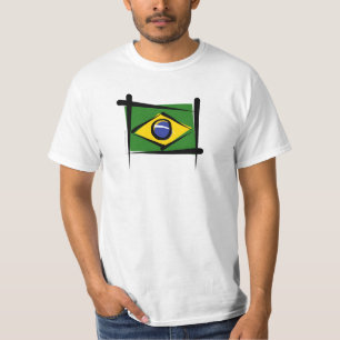 Brasilien-Bürsten-Flagge T-Shirt