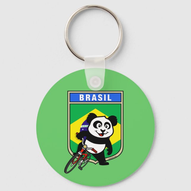 Brasilien Cycling Panda Schlüsselanhänger (Vorderseite)