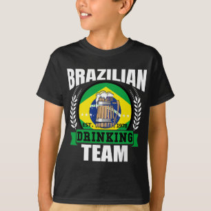 Brasilien Drink Team Funny brasilianischen Flag Bi T-Shirt