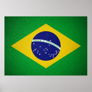 Brasilien-Fahnenlederwand Poster