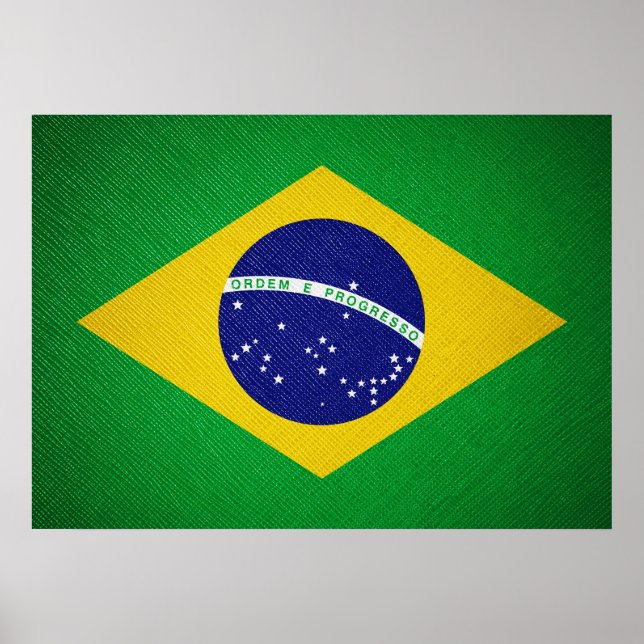 Brasilien-Fahnenlederwand Poster (Vorne)