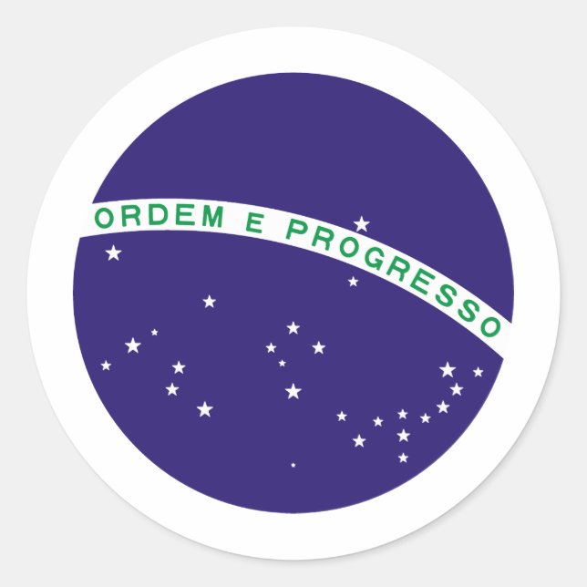 Brasilien Flag Centre Orb Runder Aufkleber (Vorderseite)